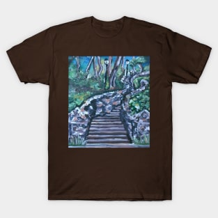 Park Cobblestone Staircase of Tranquility T-Shirt